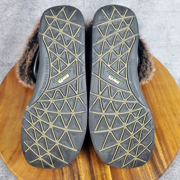 Earth Kalso Boots Women's 6.5 B Black Leather Pull On Faux Fur Comfort Booties - Picture 8 of 10